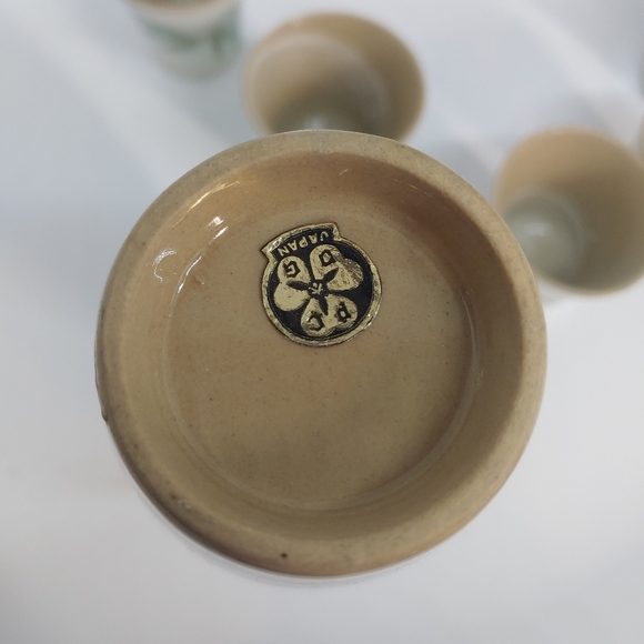 Vintage PCDG Sake Set Ceramic Hand Painted Bamboo - Picture 6 of 10